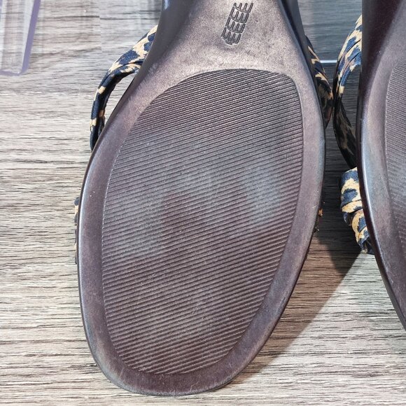 Italian Shoemaker Knot Twist Slides Leopard Print size 9 Slip On Sandals - Picture 11 of 12